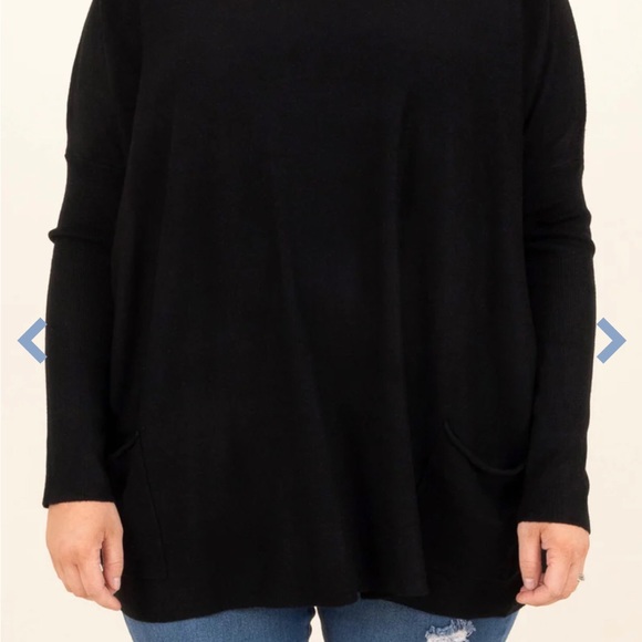 Chic Soul Black Sweater with front pockets - Picture 2 of 4